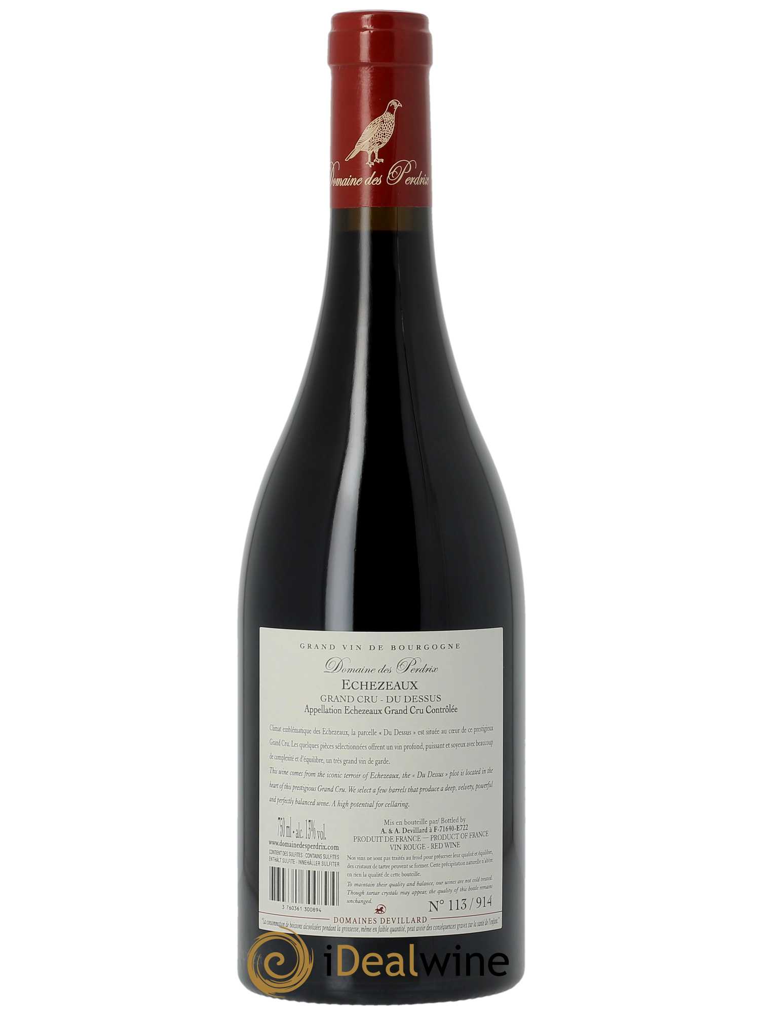 Echezeaux Grand Cru Du dessus Perdrix (Domaine des)  2021 - Lot de 1 Bouteille