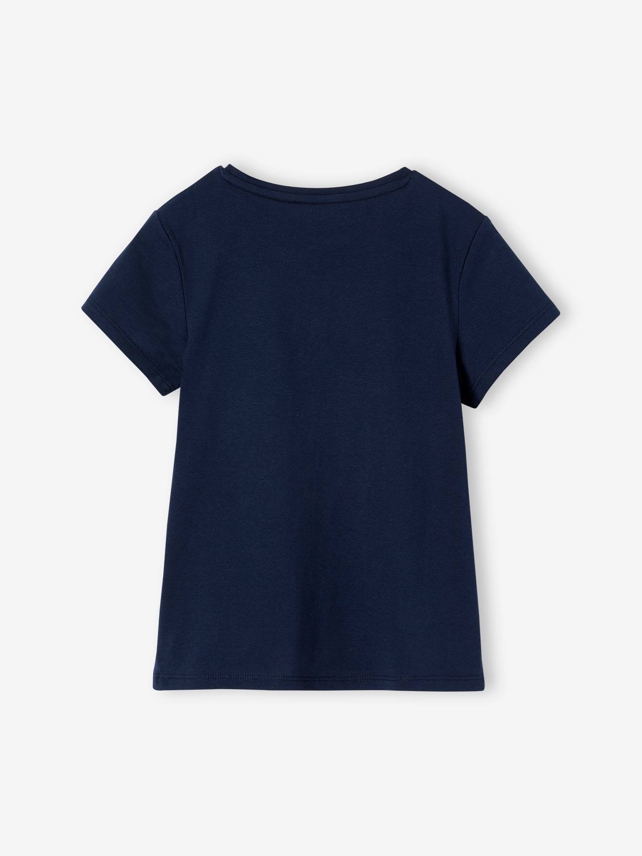 Vertbaudet Mädchen T-Shirt, Message-Print BASIC Oeko-Tex - wollweiß