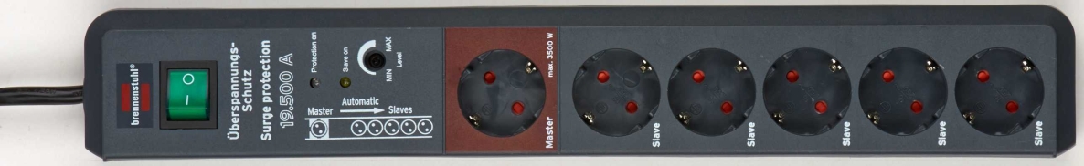 Brennenstuhl 1159490966 Secure-Tec automatisk stikdåse 19.500A 3m H05VV-F 3G1,5