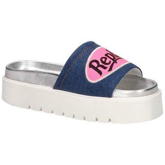 Replay Muddy Moto Pantolette in blau