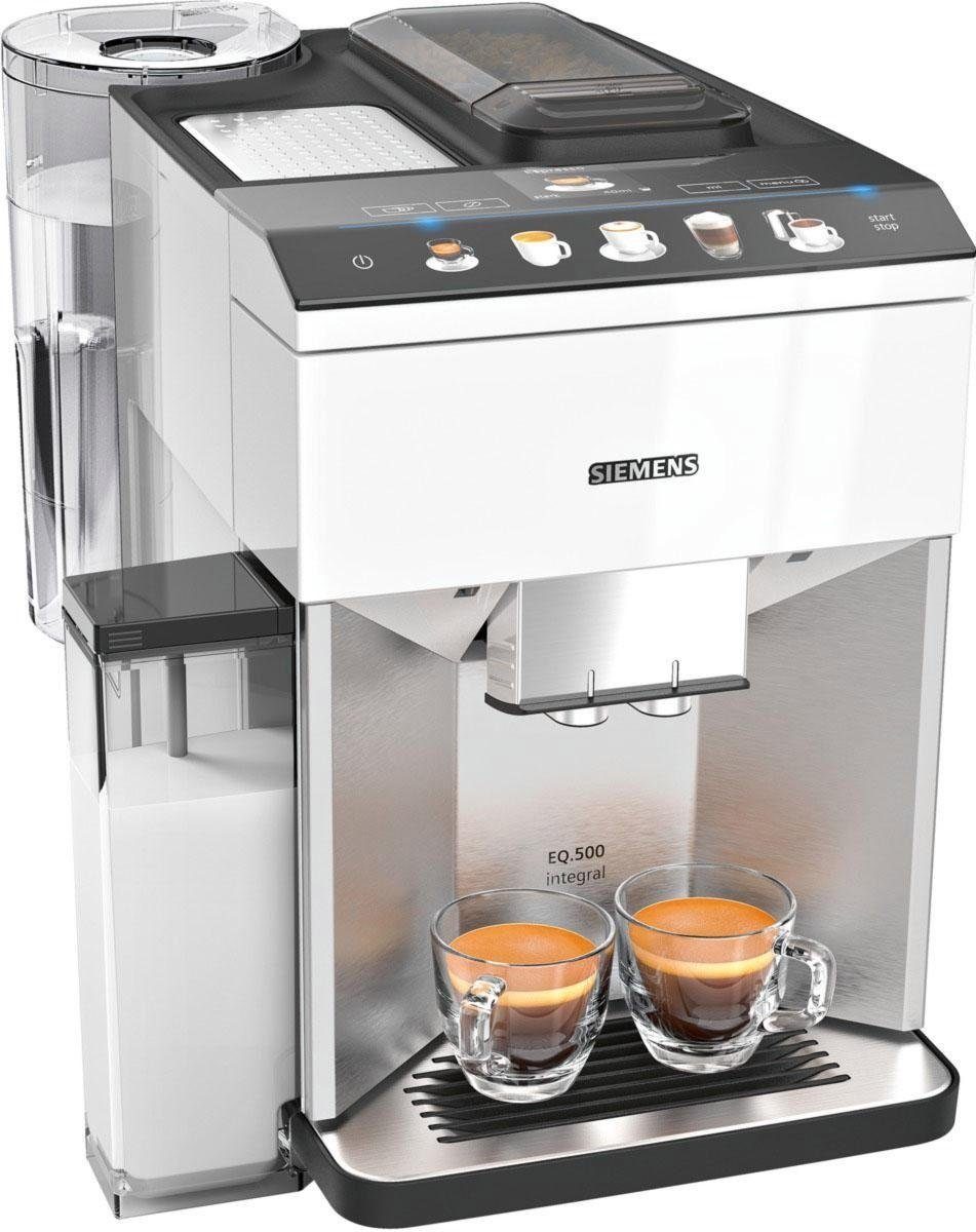 SIEMENS Kaffeevollautomat EQ.500 integral TQ507D02, einfache Bedienung, integrierter Milchbehälter, 2 Tassen gleichzeitig
