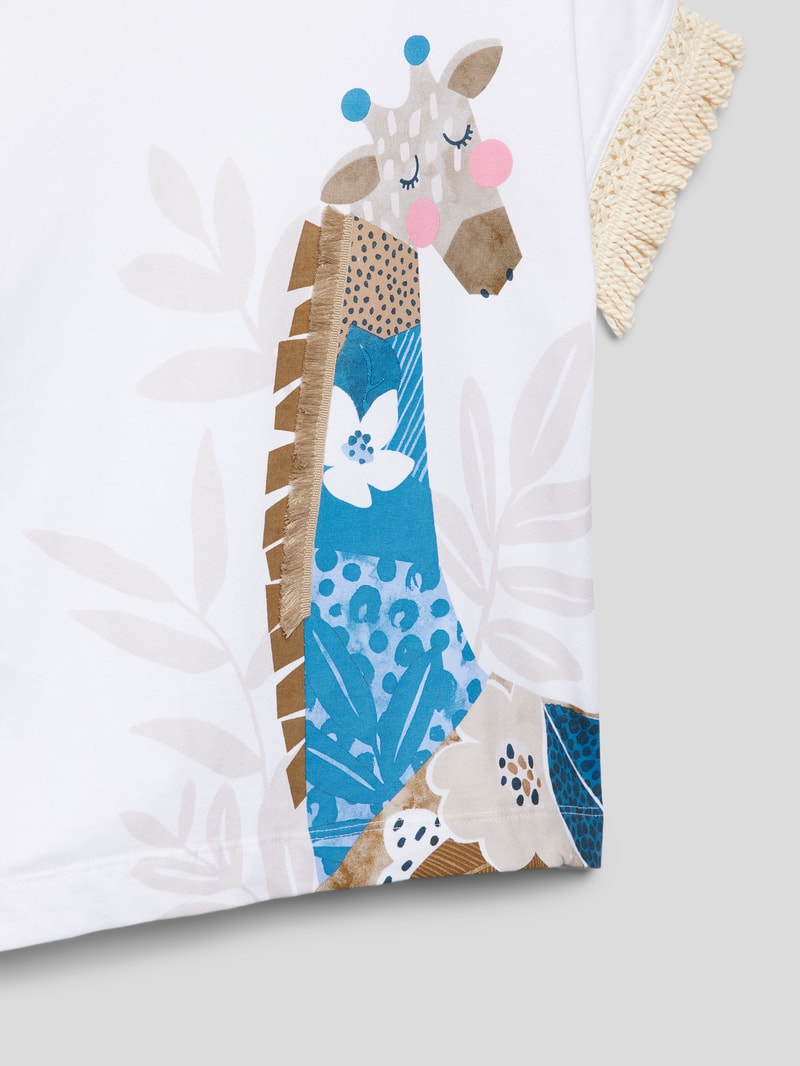 T-Shirt mit Motiv-Print in bleu