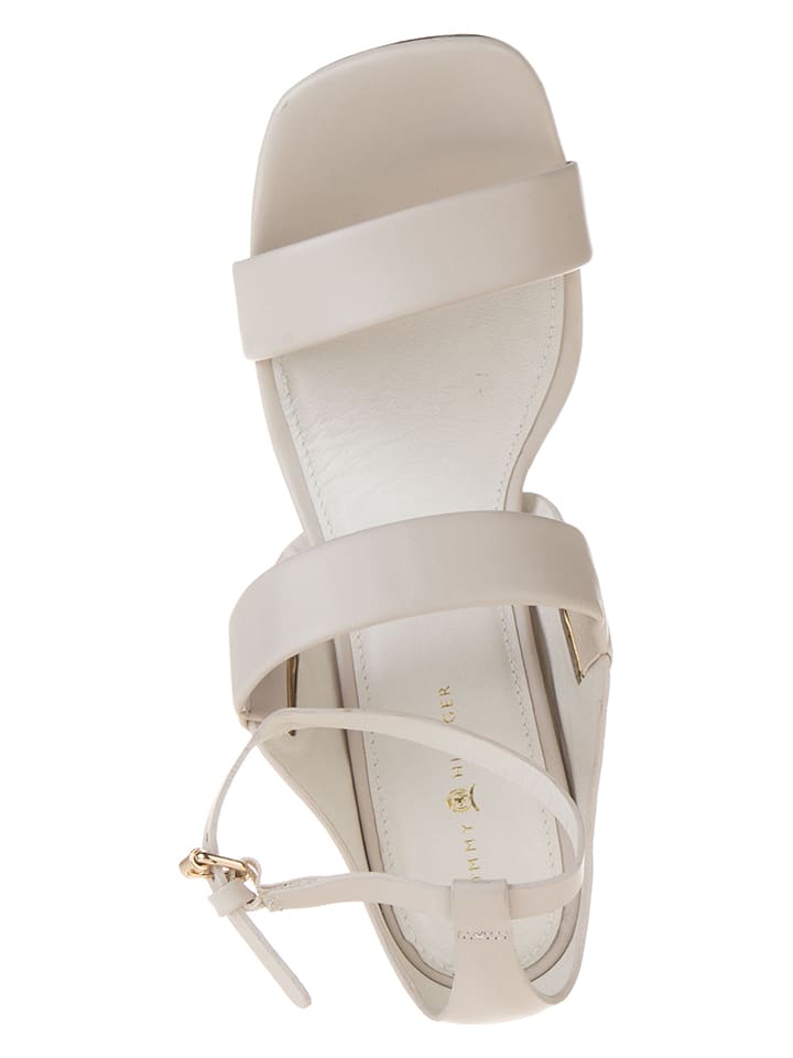 Tommy Hilfiger Shoes Leder-Sandaletten in Weiß günstig kaufen
