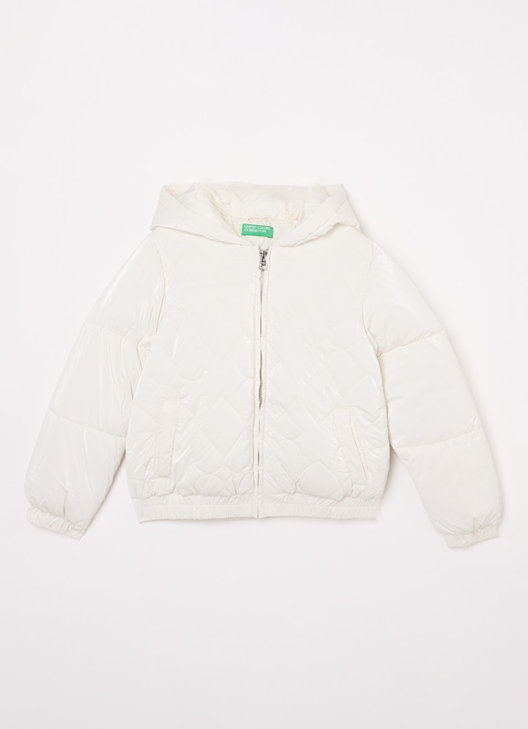 Veste matelassée Benetton à capuche, ornée d'un motif matelassé.