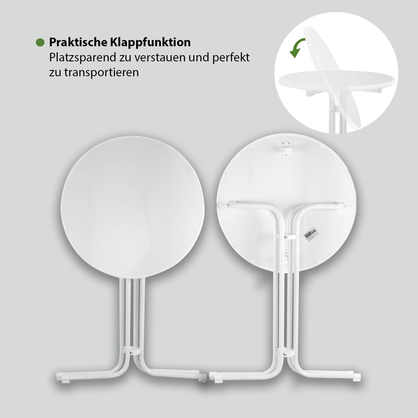 TRUTZHOLM Stehtisch Ø 70 cm Höhe 110 cm Stahl Gastrotisch Partytisch Bistrotisch klappbar (1er)