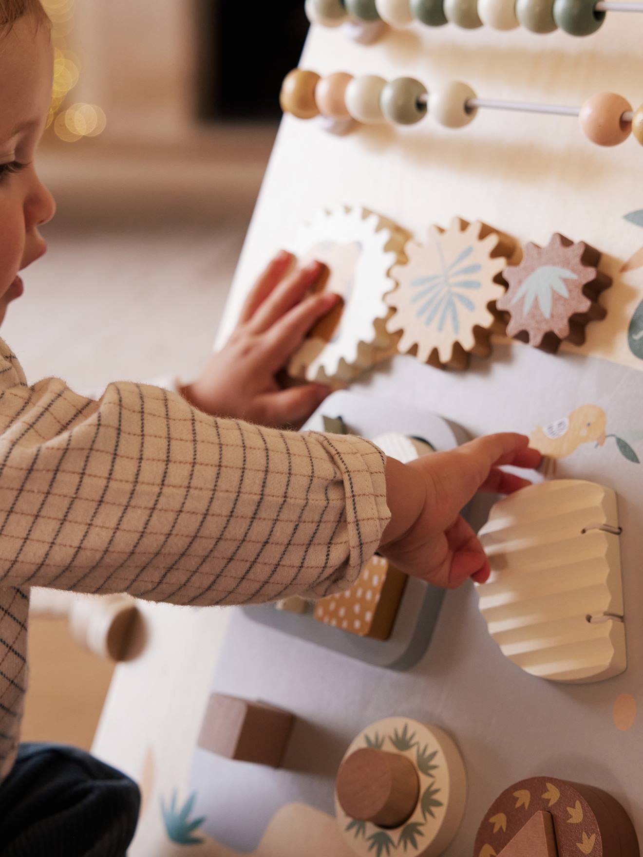 Vertbaudet Baby Activity-Tafel TANSANIA aus Holz FSC, wendbar - weiß