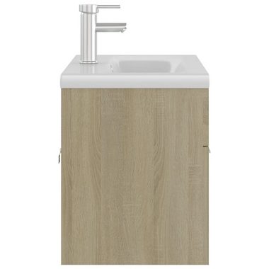 vidaXL Badezimmerspiegelschrank Waschbeckenunterschrank Einbaubecken Sonoma-Eiche Holzwerkstoff (1-St)