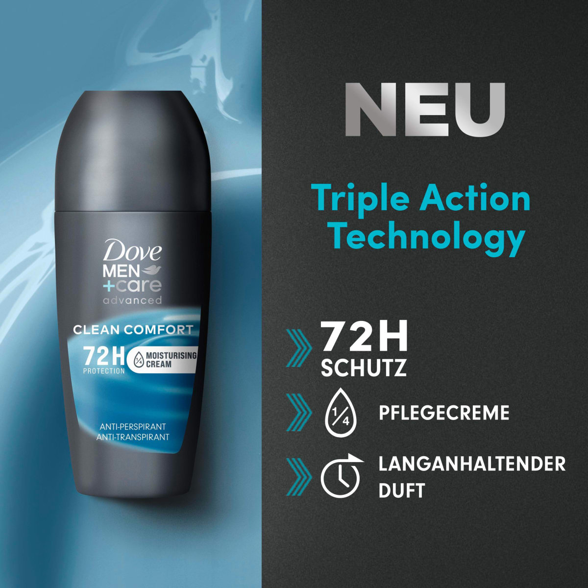 Anti-Transpirant Roll-On Advanced Clean Comfort, 50 ml
