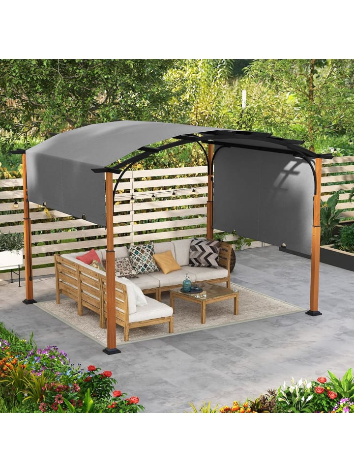 COSTWAY Pergola mit ausziehbarem Dach 3,6x3m in Grau günstig kaufen onesize