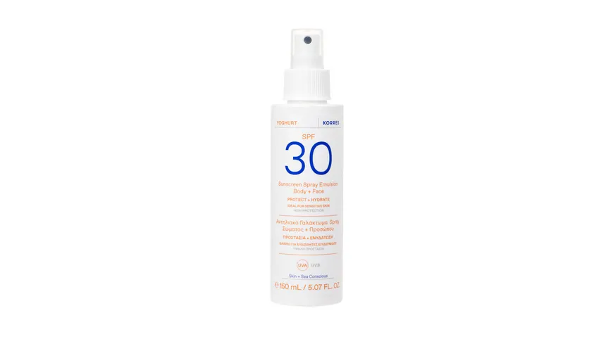 KORRES YOGHURT Sonnenspray-Emulsion für Gesicht und Körper SPF30 150 ml