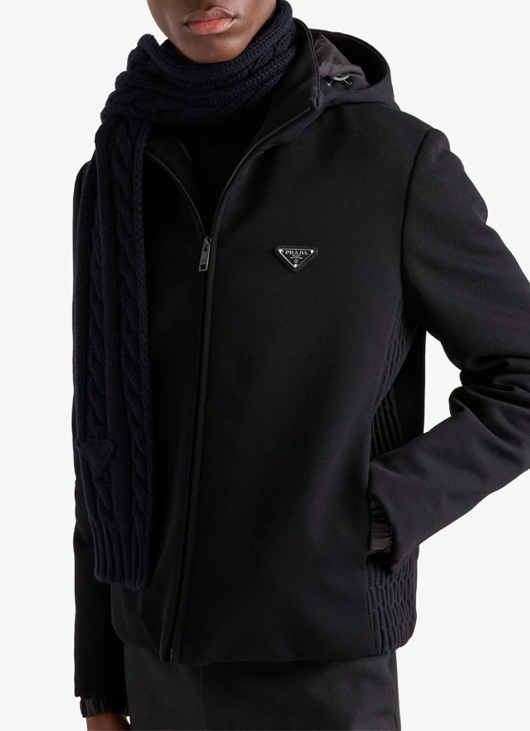 Prada Padded jacket with detachable hood and side pockets