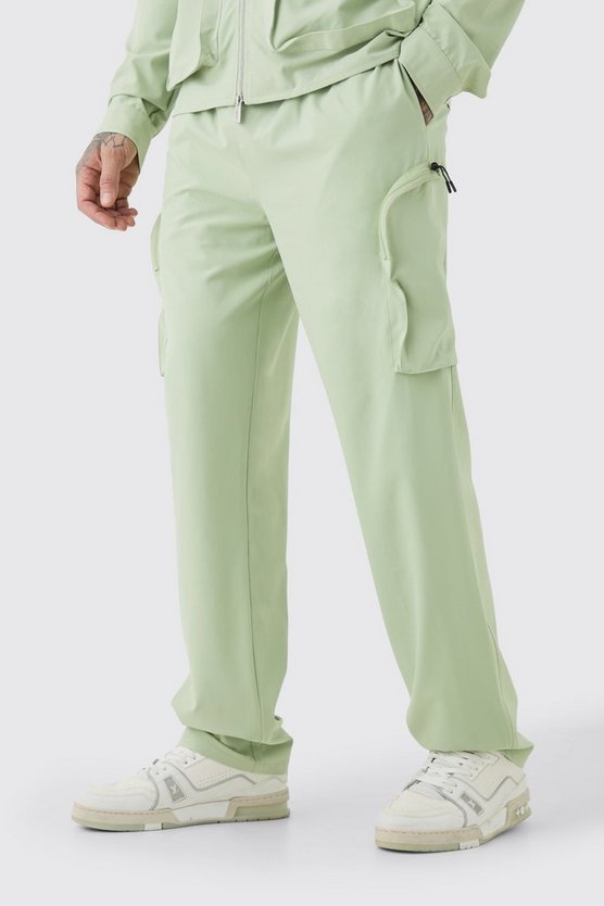 Tall Stretch Cargo-Hose mit elastischem Bund und Reißverschluss