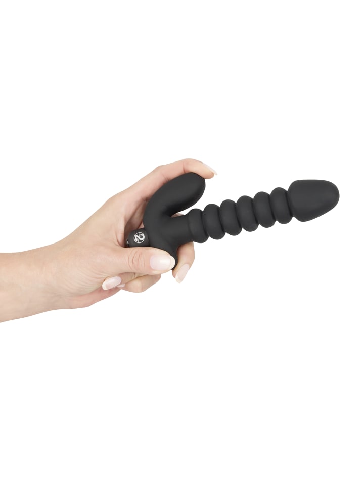 Black Velvets vibrierender Analplug Vibrating plug medium in schwarz günstig kaufen 17 cm
