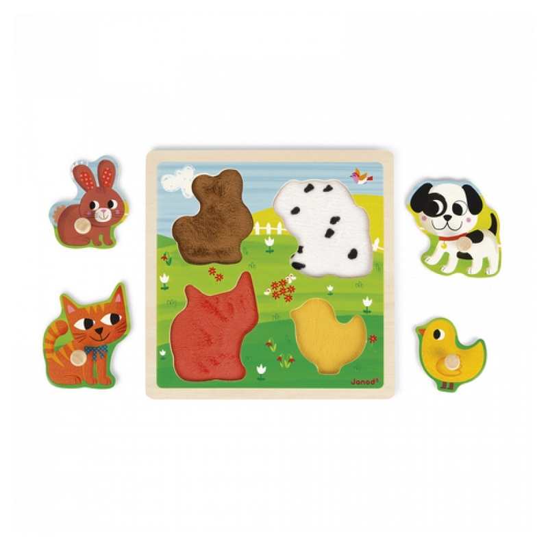Puzzle tactile Mes premiers animaux 4 pièces