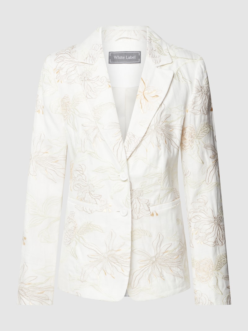 Blazer mit Allover-Print in offwhite