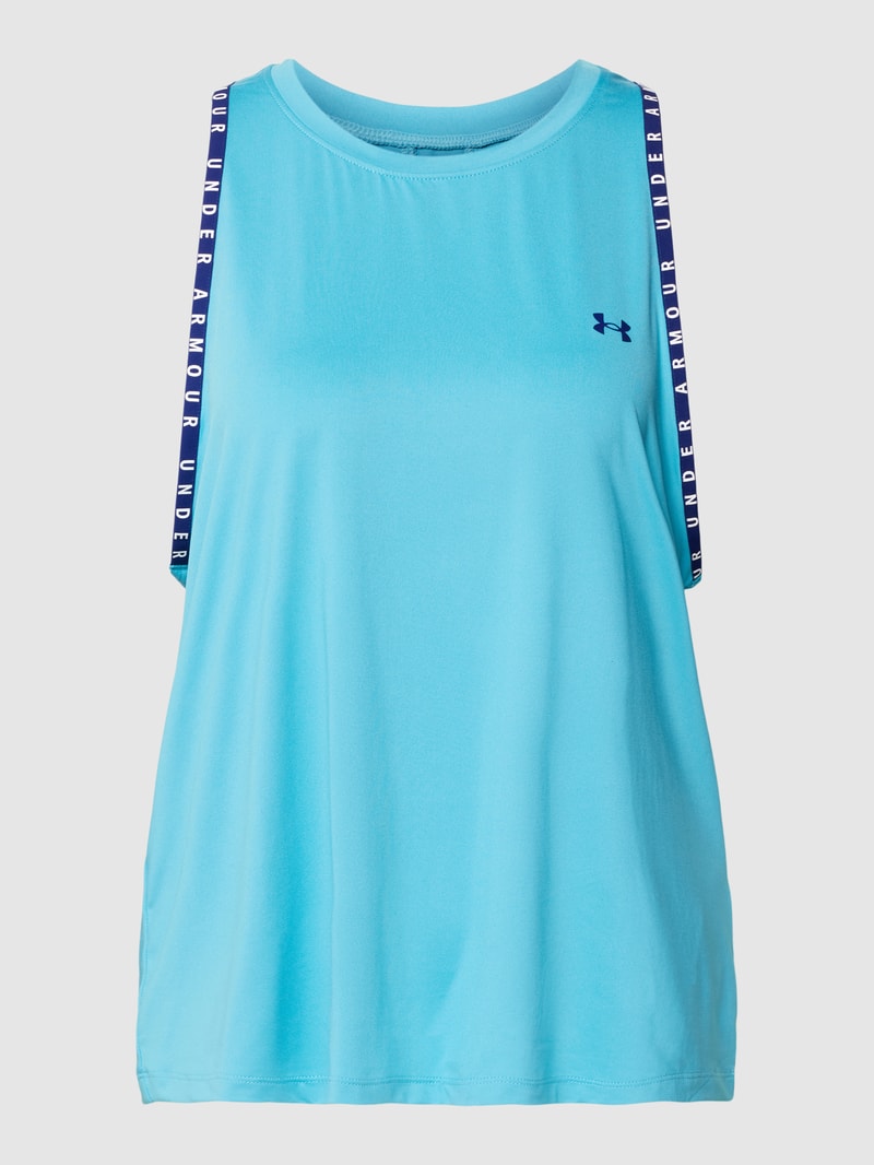 Tanktop mit Label-Print Modell 'Novelty' in türkis