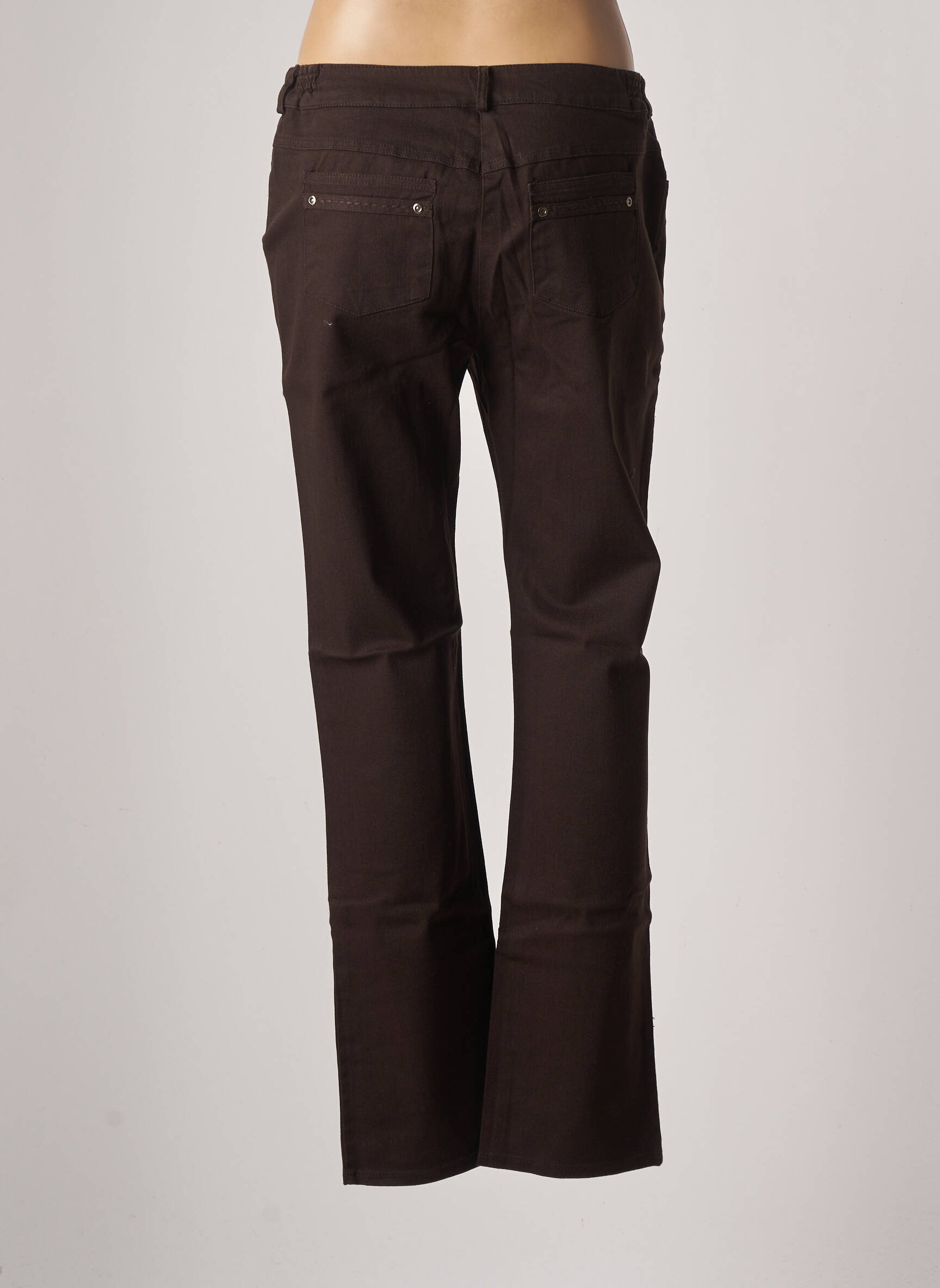 Jac Jac Jeans Coupe Slim Femme couleur marron