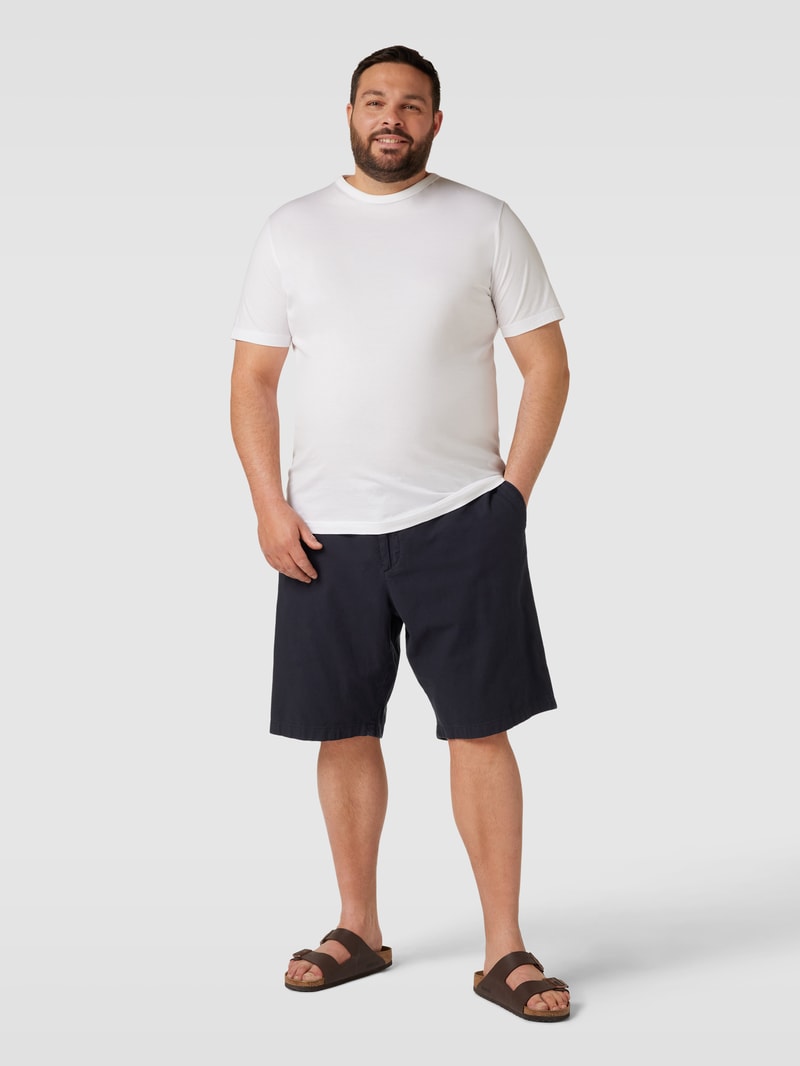 PLUS SIZE Bermudas mit Gesäßtaschen Modell 'Salo' in marineblau