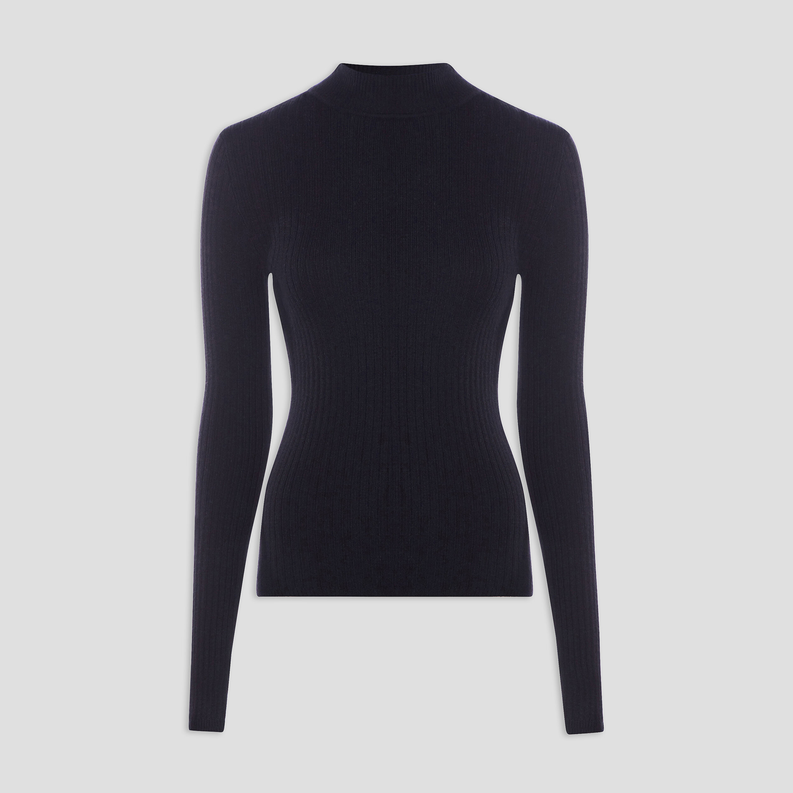Pull côtelé col montant noir femme | La Halle