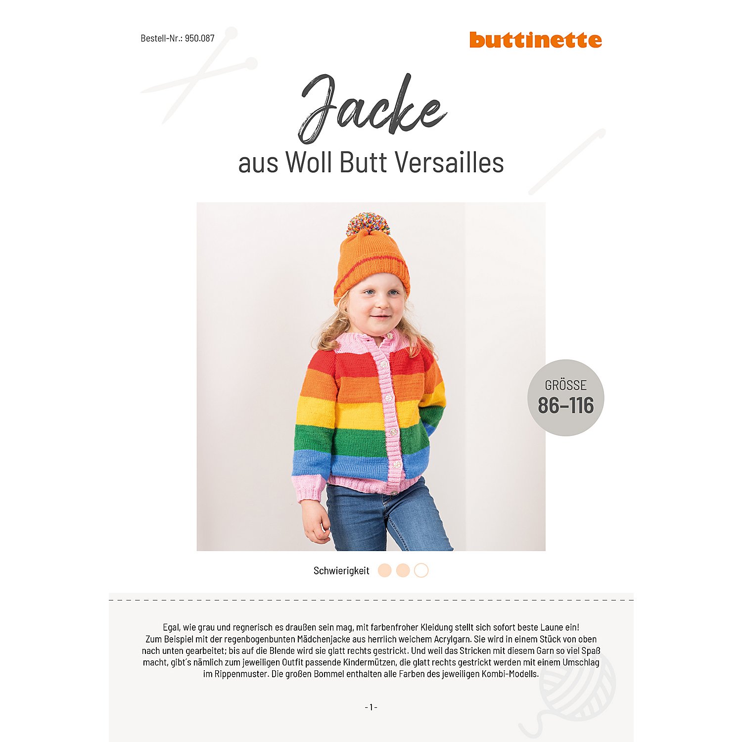 Strickanleitung - Mädchenjacke aus Woll Butt Versailles