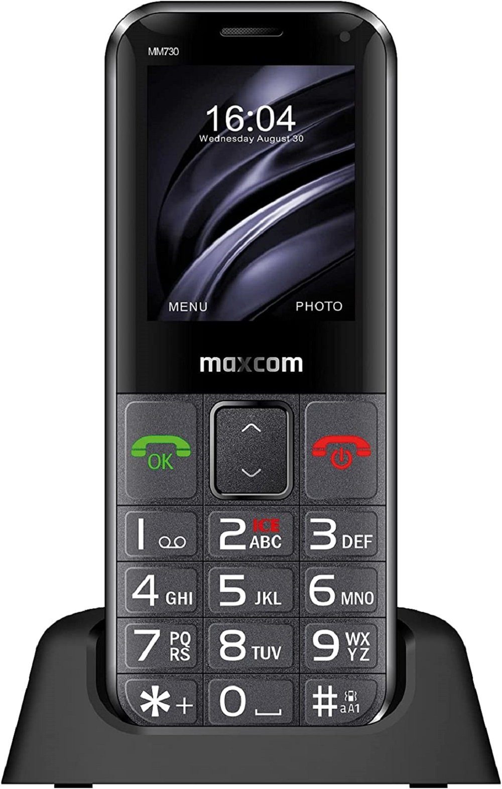 Maxcom MAXCOM MM 730 Handy Farbdisplay 2G Bluetooth Taschenlampe SOS-Taste Seniorenhandy