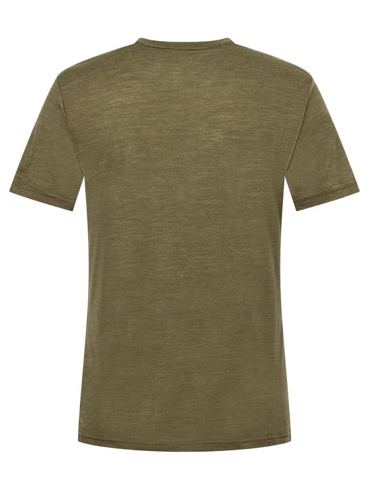 super.natural Merino T-Shirt M CAMOU TEE in olivgrün günstig kaufen S