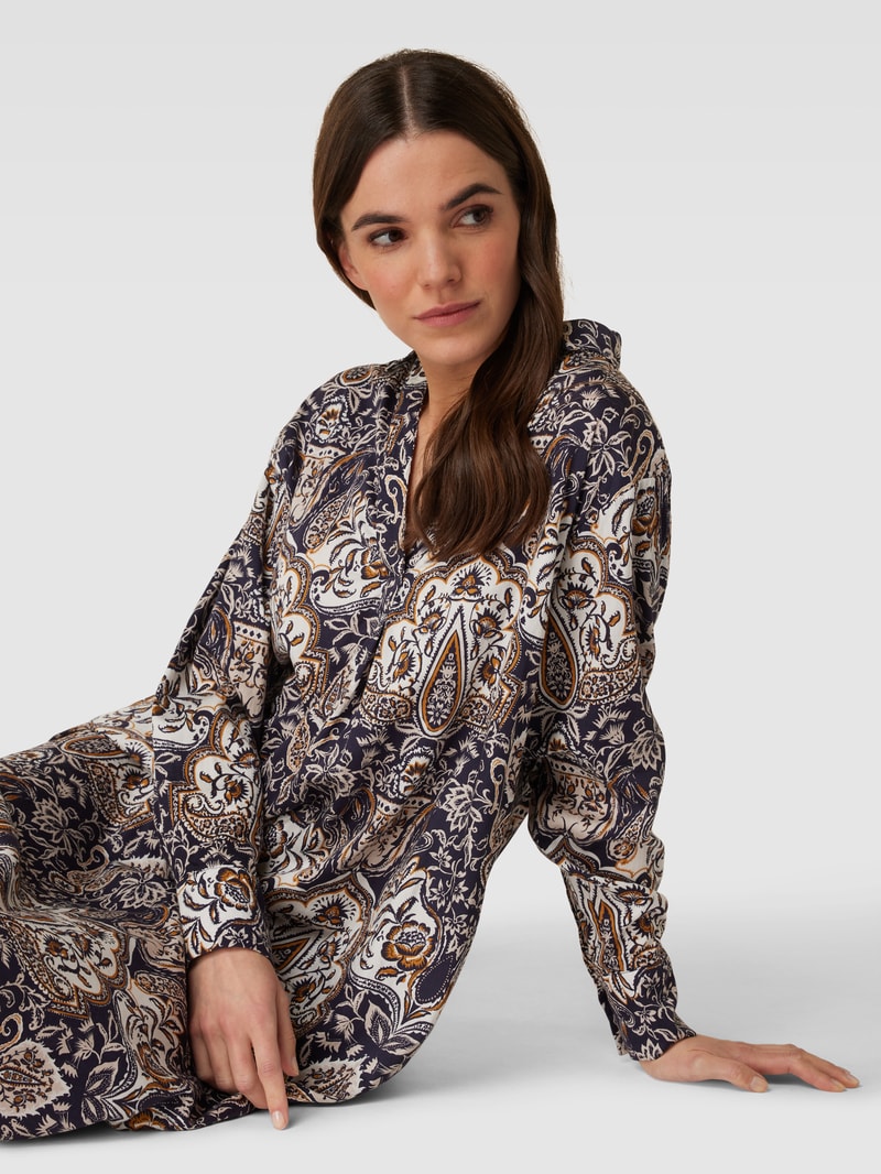 Tunikakleid mit Paisley-Muster in marineblau