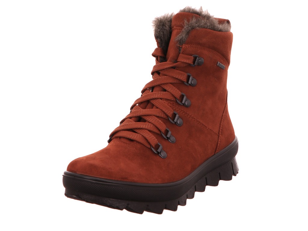 SUPERFIT Schnür-Stiefeletten braun Stiefelette Leder - NOVARA