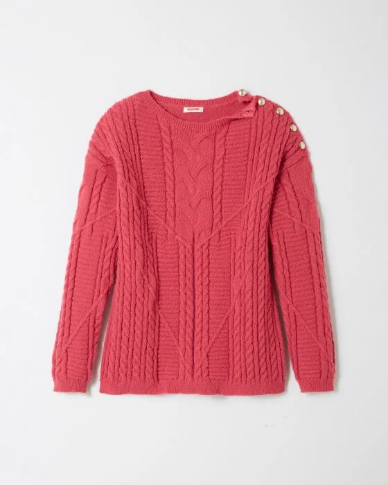 Pull chaud à torsades et boutons Thermolactyl