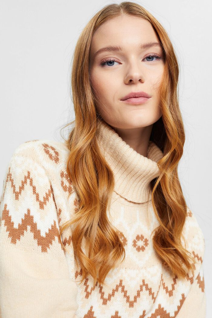 Norweger-Pullover mit Rollkragen