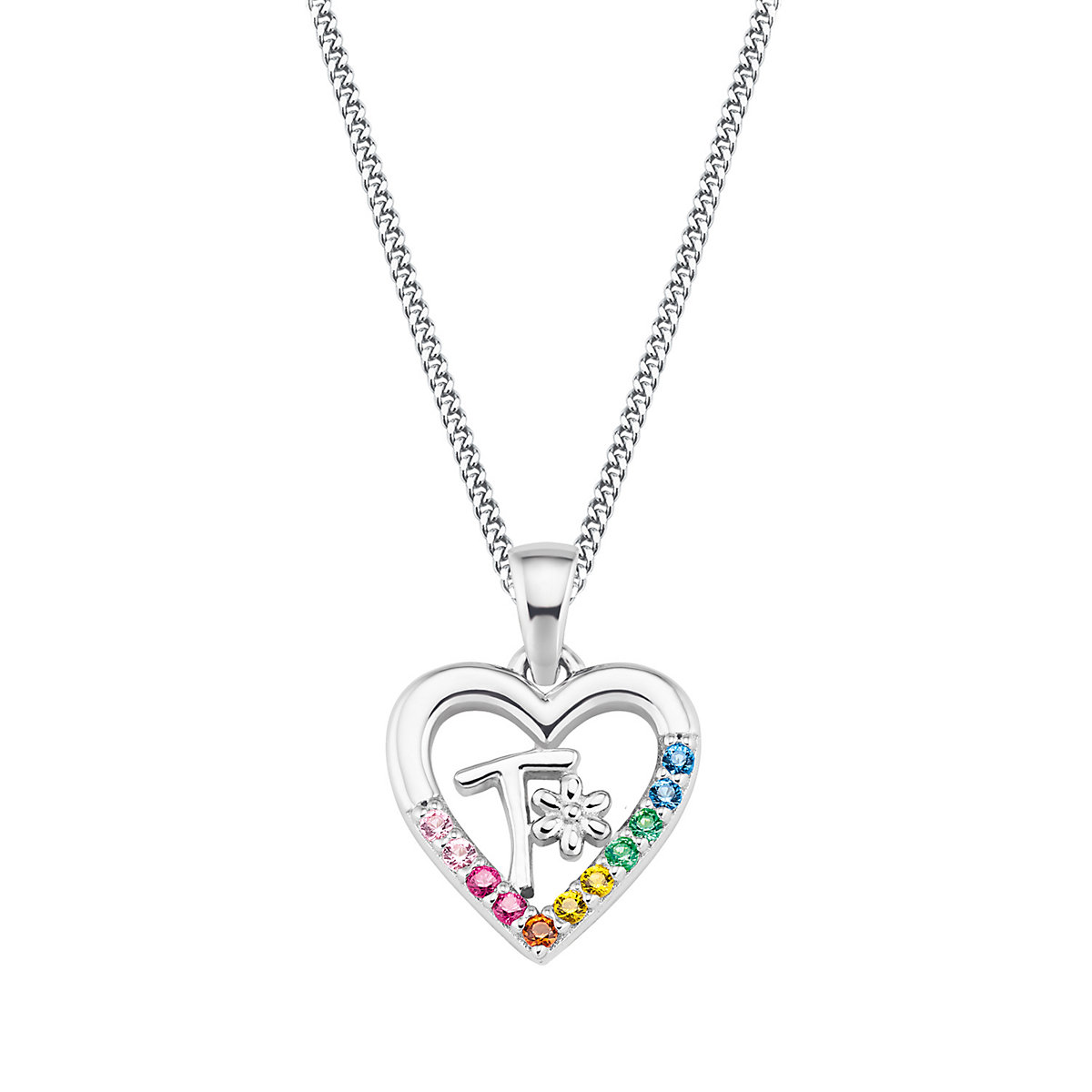 Kette mit Anhänger für Mädchen, 925 Sterling Silber, Zirkonia synth. | V Halsketten für Mädchen