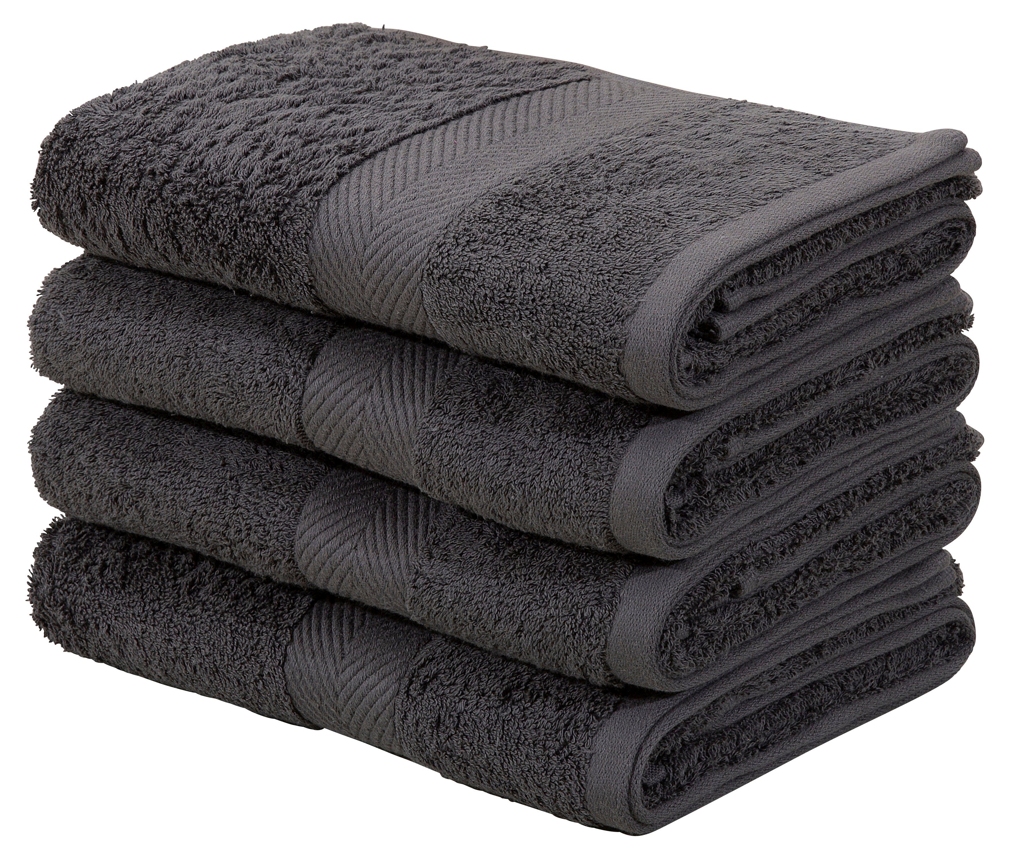 Home affaire Handtücher Eva, Walkfrottee (4-St), Premium-Qualität 550g/m², flauschig, Handtuchset aus 100 % Baumwolle