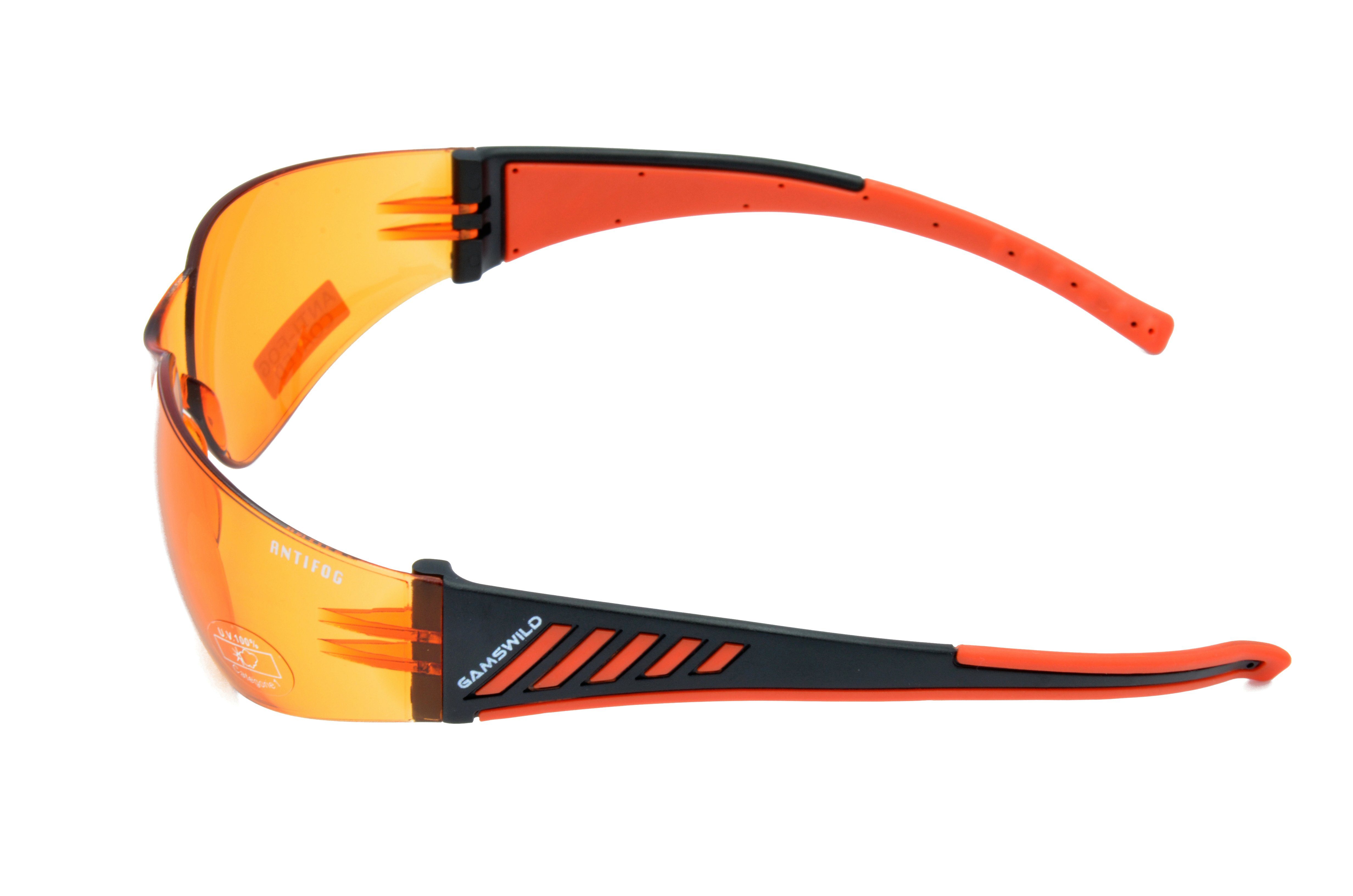 Gamswild Sportbrille WS7122 Sonnenbrille Damen Herren Fahrradbrille Skibrille Unisex, brau, grau, orange, ANTIFOG