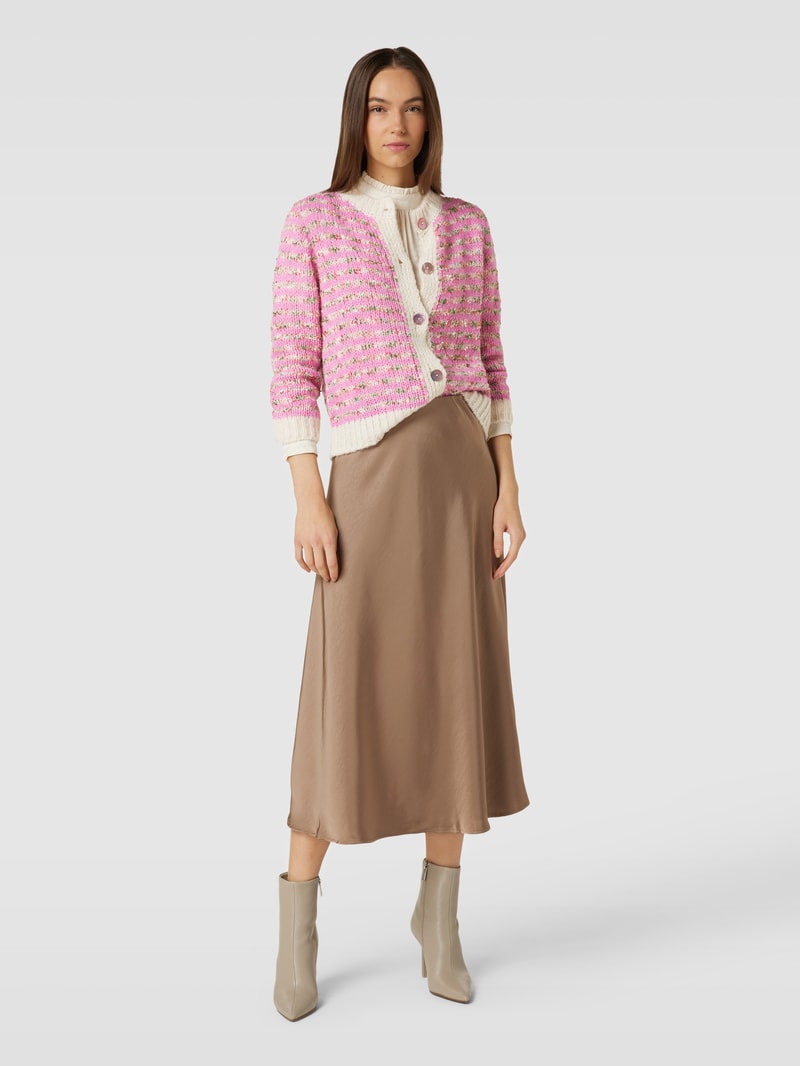 Strickjacke mit Streifenmuster in pink