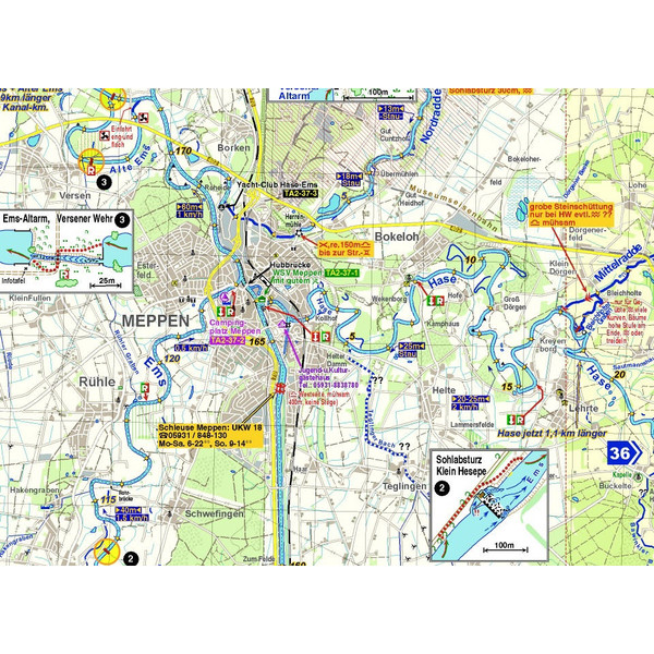 TOURENATLAS TA2 WASSERWANDERN 02 WESER-EMS - Wasserkarte