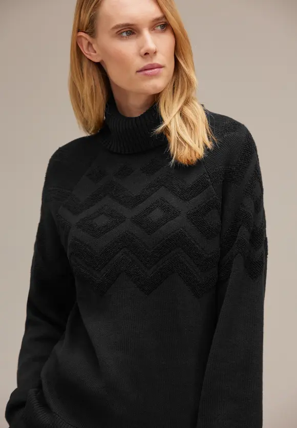 Street One Jacquard Rollkragen Pullover