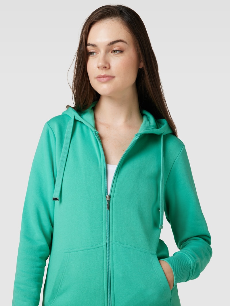 Sweatjacke mit gerippten Abschlüssen in apfelgrün