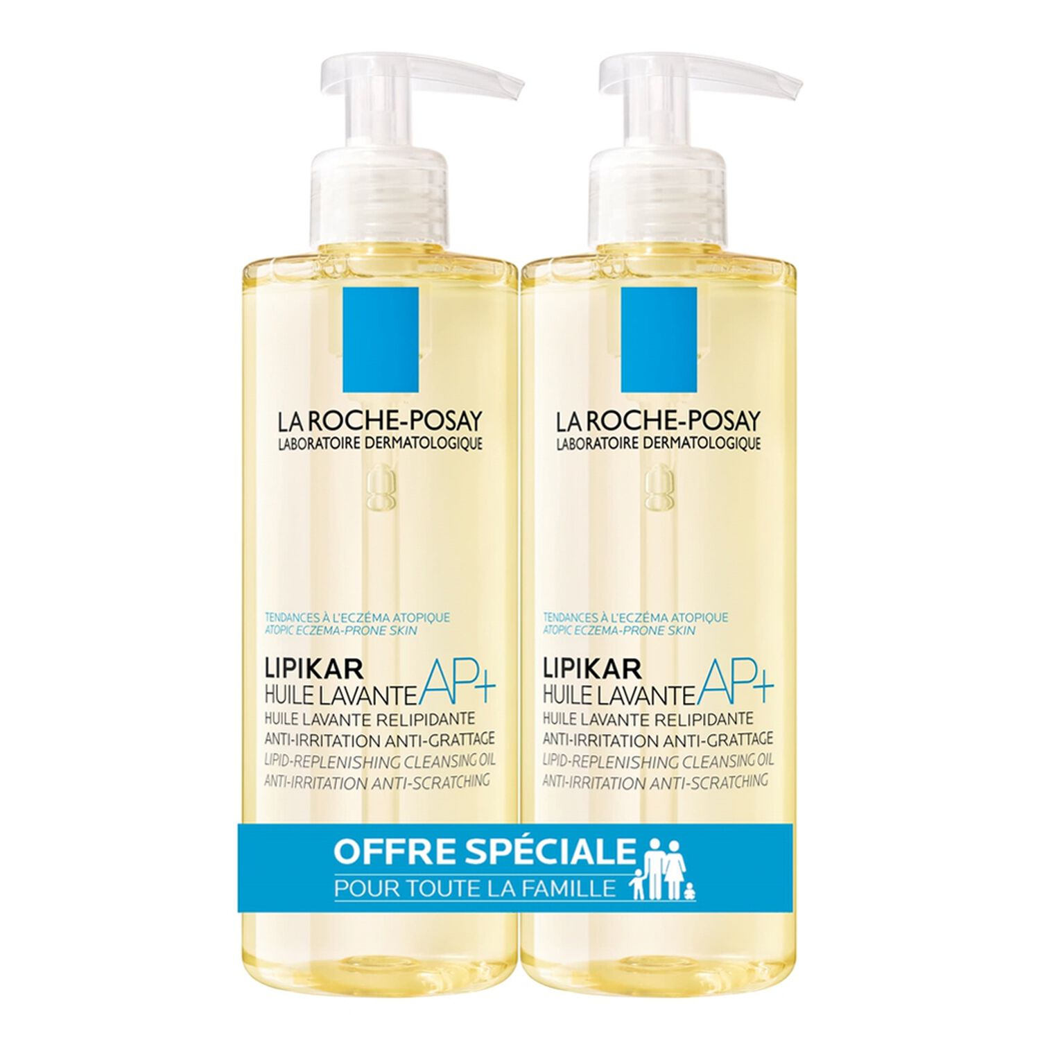 la roche-posay Lipikar AP+ Huile Lavante Relipidante 2x400 ml