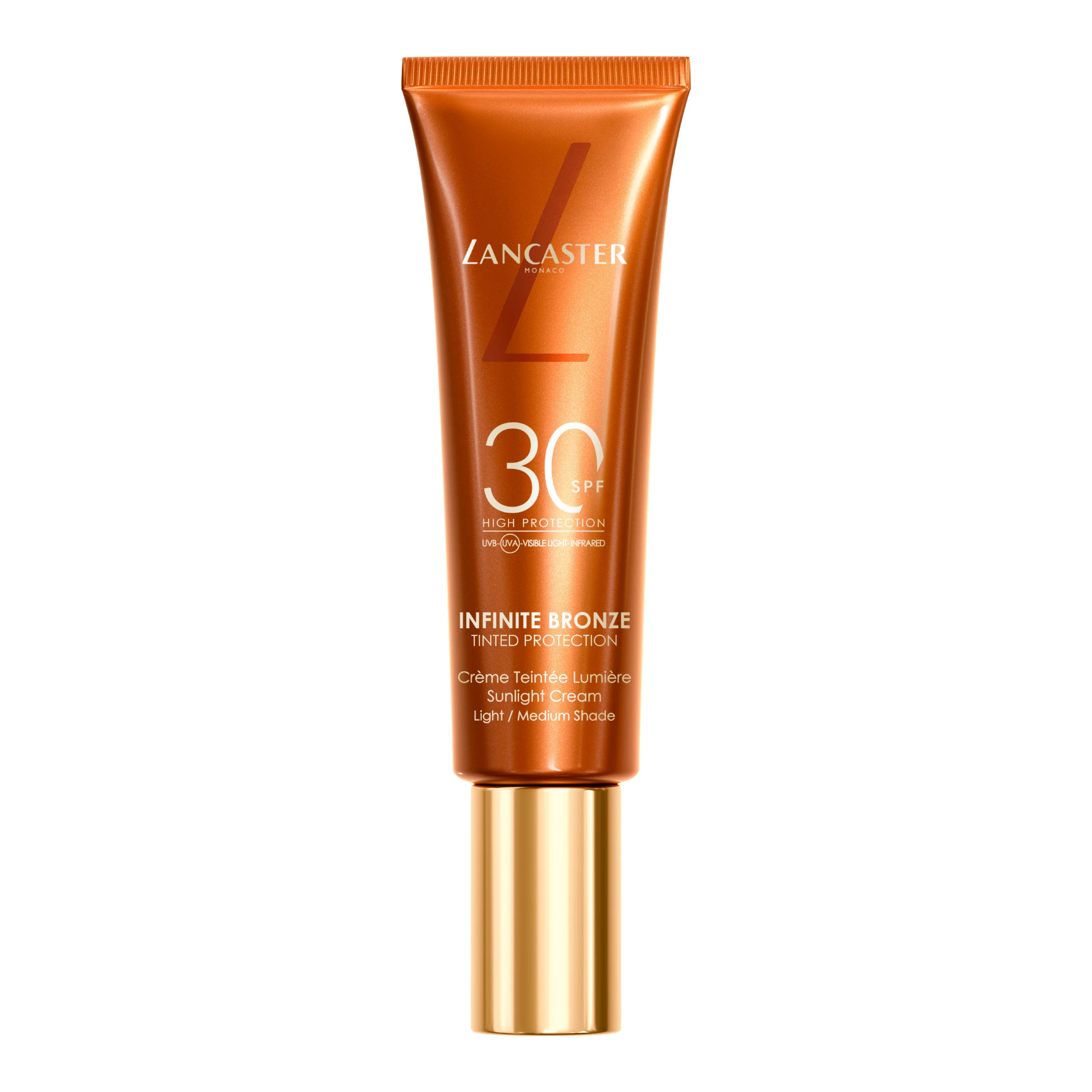 Lancaster Make-up Infinite Bronze tonirana zaštitna krema za sunčanje SPF30 - Šminka za lice otporna na sunce, Kremasti puder
