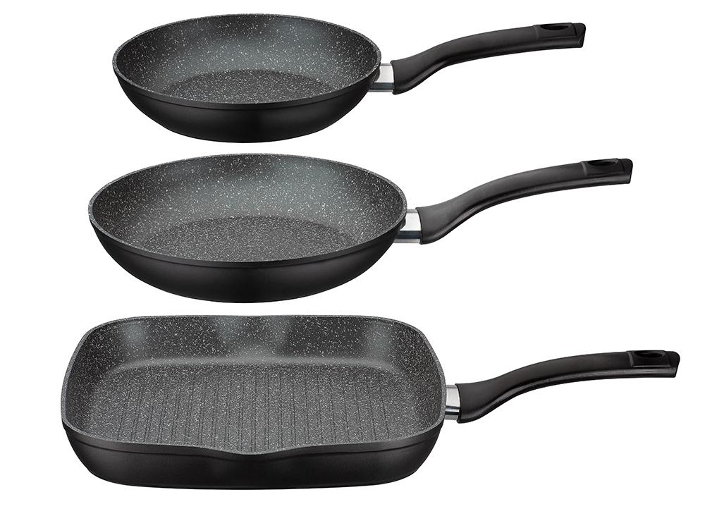 GSW Pfannen-Set Gourmet Granit 3-tlg. inkl. Grillpfanne