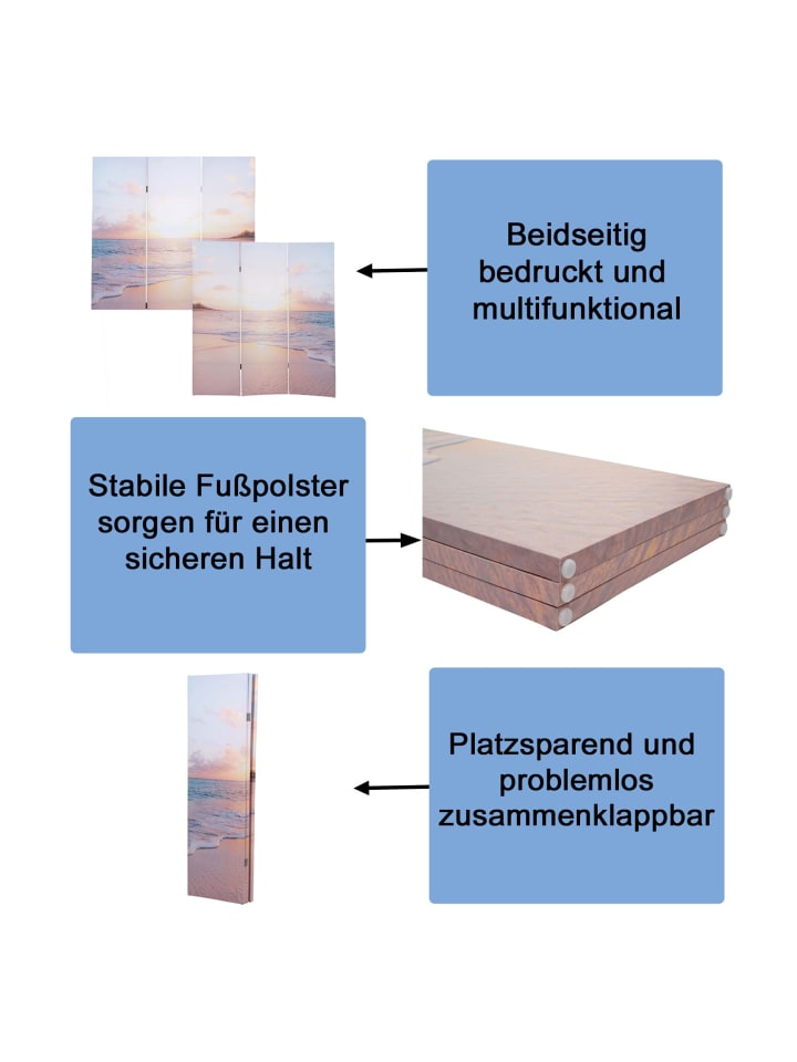 MCW Foto-Paravent A83, 180x121cm Ocean günstig kaufen onesize