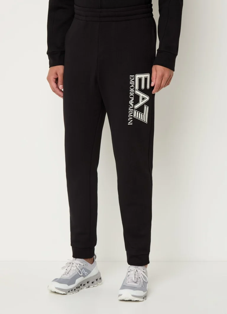 Emporio Armani Tapered fit jogging trousers with logo embroidery