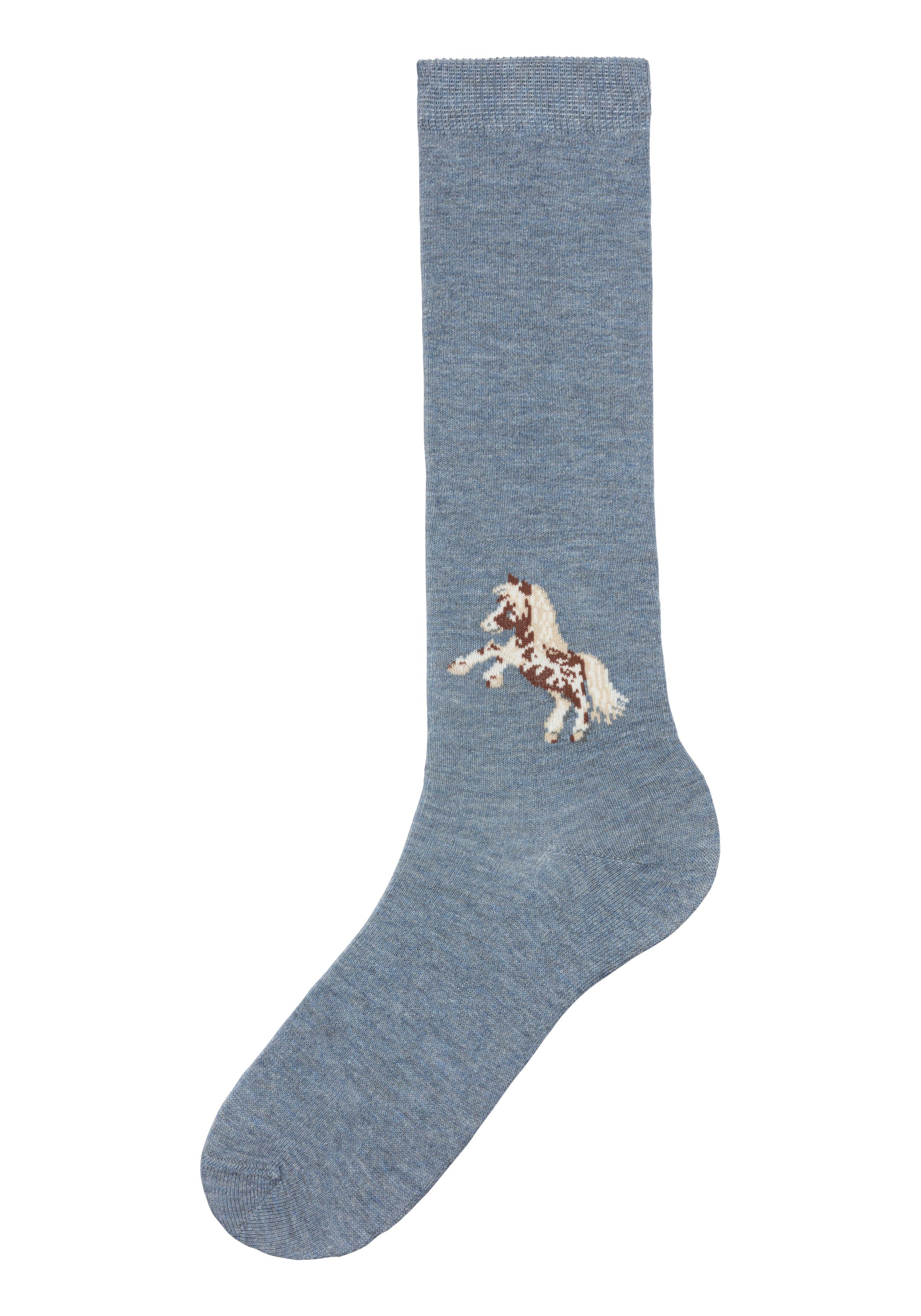 H.I.S Kniestrümpfe (5-Paar) mit eingestricktem Motiv