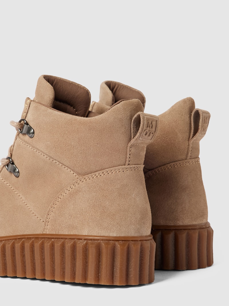 Schnürboots mit Label-Details in taupe