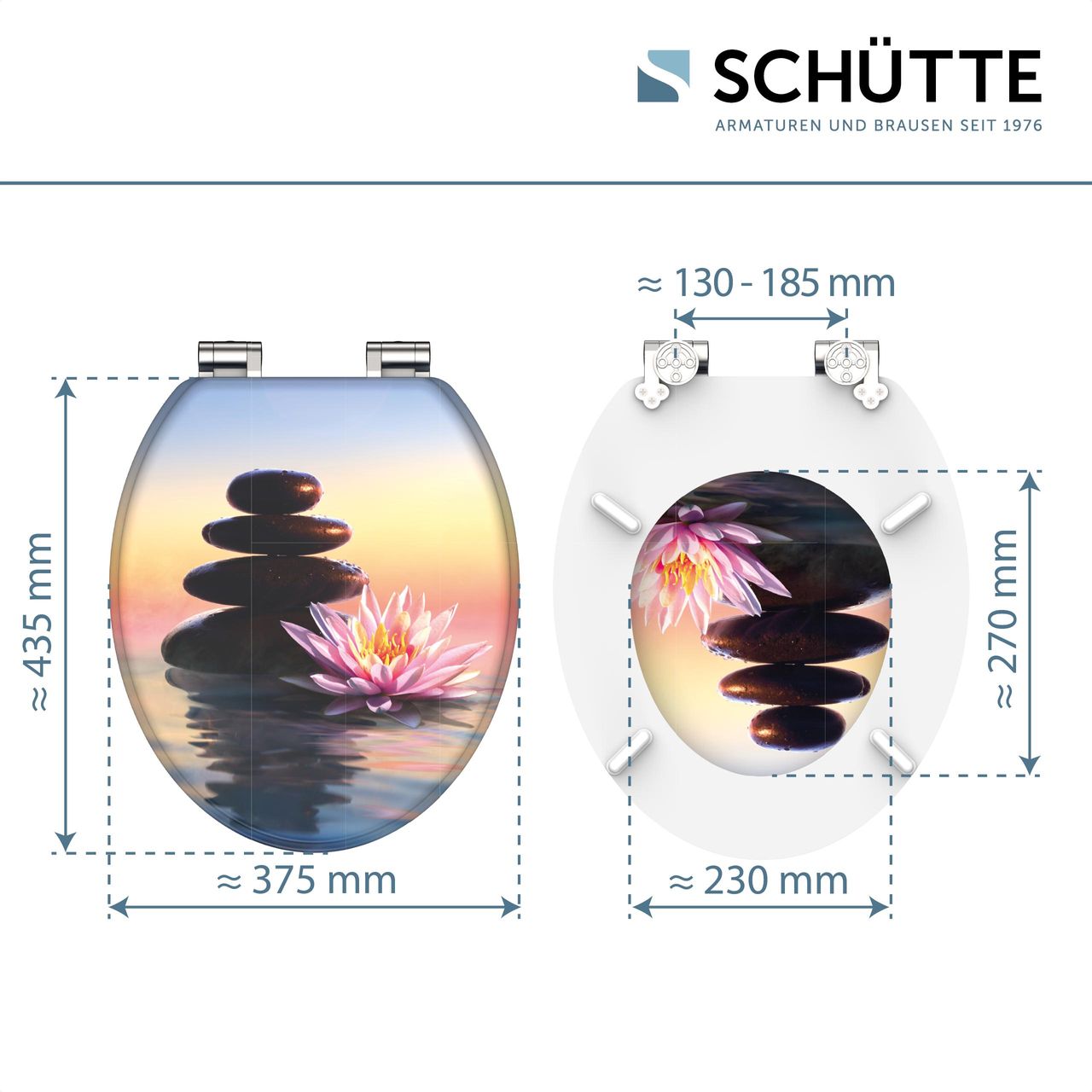 Schütte MDF WC Sitz SUNSET DREAM, Toilettendeckel mit Absenkautomatik, Holzkern