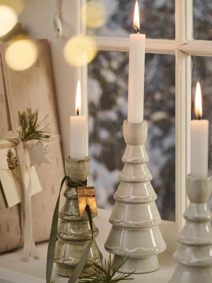 IB Laursen Kerzenhalter TANNENBAUM Weiß Keramik für 1 Kerze 16 cm günstig kaufen onesize