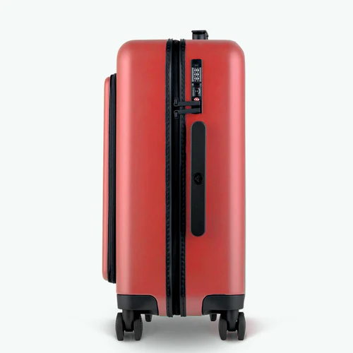 LHR 4-wheel hard-shell suitcase with plain orange pouch