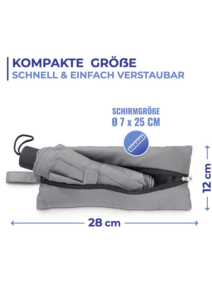 Wenko 2in1 Taschenschirm in Grau - (B)40 x (H)40 cm günstig kaufen onesize