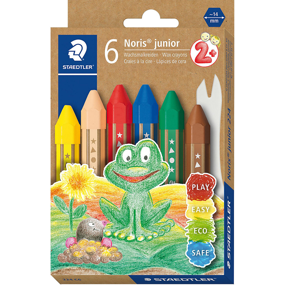 Wachsmalkreiden Noris® junior, 6 Farben