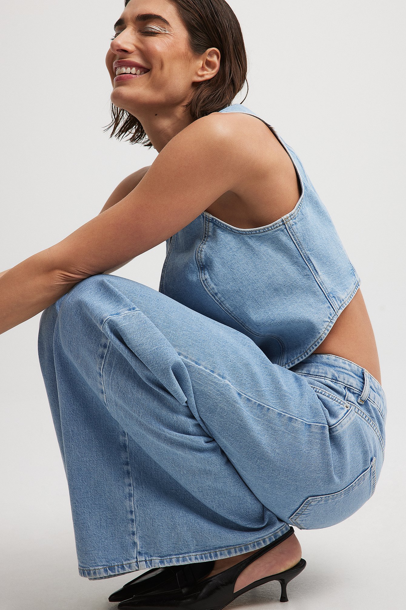 Weite Jeans mit niedriger Taille